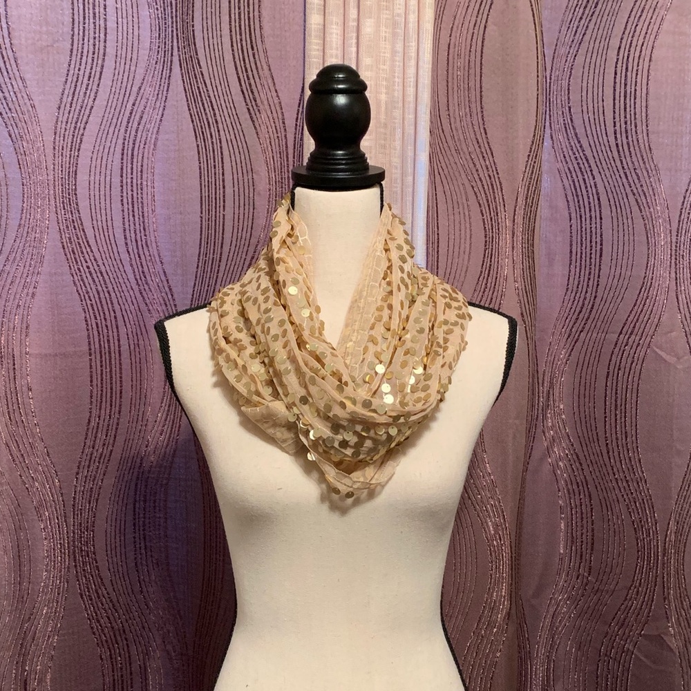 Gold sequin scarf